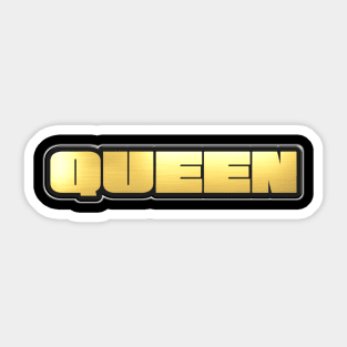 Shiny black and Gold QUEEN word ver1 Sticker